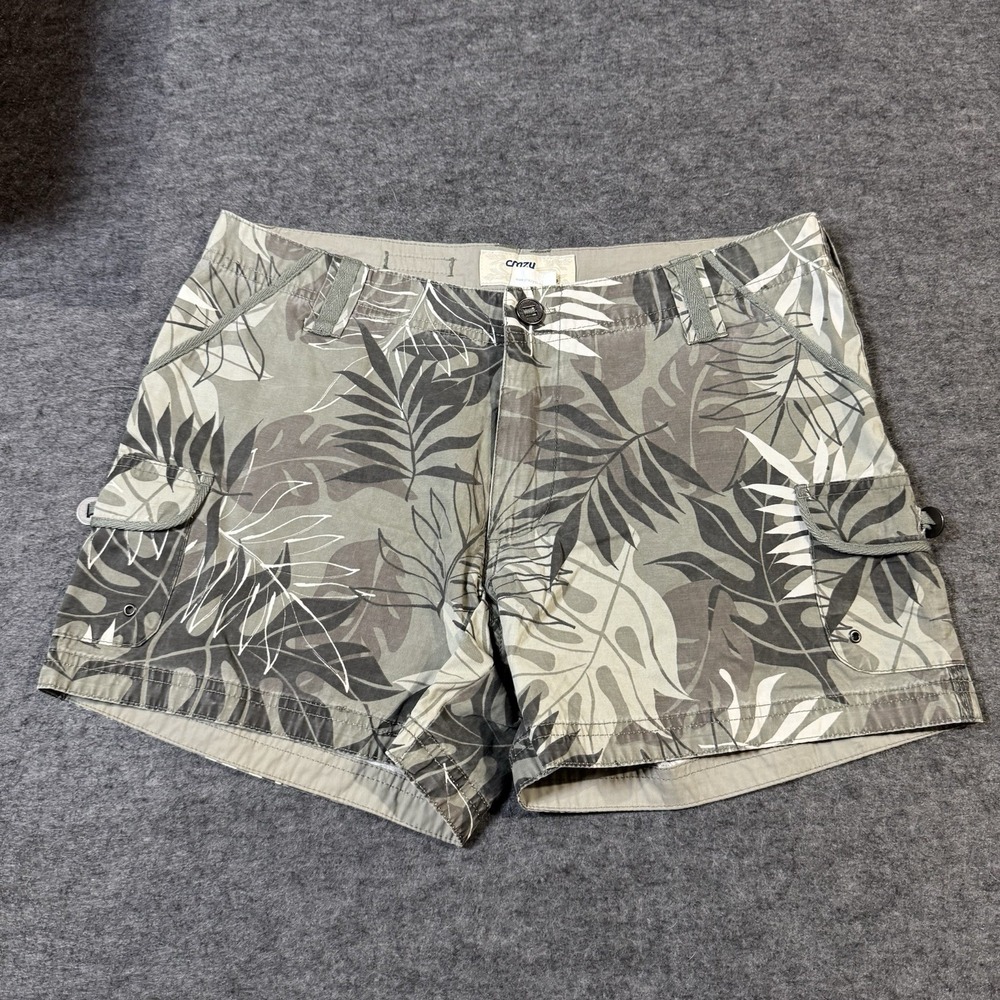 VTG Y2K Crazy Shirt Womens Leaf Print Utility Cargo Shorts Womens 8 Boho Summer